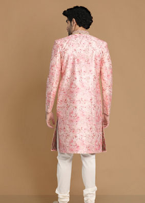 Exquisite Pastel Pink Sherwani image number 3